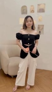 Piu Piu Fashion Clothing Baju Wanita / Cewek - Jane Top Atasan Blouse Simple Polos Premium Ala Korea