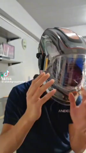 ANDELI หน้ากากเชื่อมอัตโนมัติ ให้สีจริง ปรับเฉดได้ พร้อมไฟ LED ทันสมัยแบตเตอรี่ชาร์จไฟได้ รุ่น MONER-950L / 142-1031