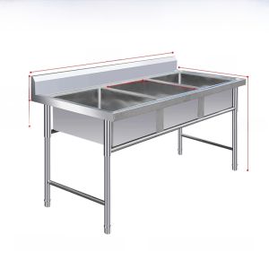 อ่างล้างจานแบบสแตนเลสขนาดใหญ่สำหรับใช้ในห้องครัว อ่างล้างผัก อ่างล้างมือ อ่างล้างเครื่องมือดูแลสุขอนามัย อ่างล้างของใช้ในครัว