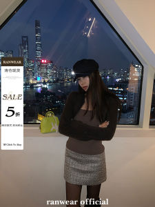 เสื้อสเวตเตอร์ถักแฟชั่น Ranwear แขนกุด คอวี ทรงเข้ารูป เสื้อคลุมไหล่ ผ้าถัก โพลีเอสเตอร์ โมดอล ไนลอน สำหรับผู้หญิง