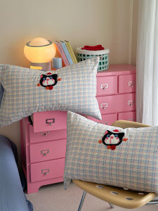 100% Pure Cotton Pillowcases Cartoon Embroidery Full Cotton Pillow Covers Pair 48*74cm Home Use Bedding Accessories