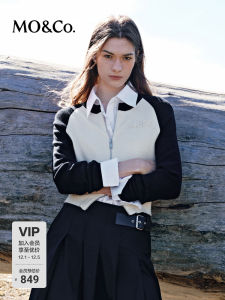 MOCO Knitted Open Cardigan Machine Washable American Retro Shoulder Sleeve Woolen Womens Loose Fit Street Style Long Sleeve