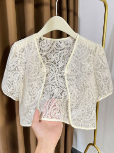 ใหม่ลายดอกไม้สไตล์จีน ลูกไม้ แขนสั้น คาร์ดิเกน ผู้หญิง ฤดูร้อน ป้องกันแสงแดด Heavy งานปัก แจ๊กเก็ตสําหรับ ชุดกี่เพ้า