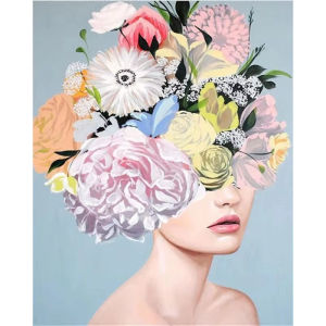 DIY Painting By Numbers Paint Kit Woman with Flowers Drawing By Numbers for Adults Crafts Home Decors for Handiwork