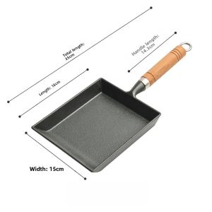 Non-Stick Cast Iron Square Egg Pancake Pan Japanese Style Egg Omelette Wok Flat Bottom Pot for Gas And Electric Stove