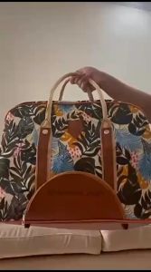 Produsen Tas Traveling - Travel Bag Batik Ukuran Besar - Tas Pakaian Batik Ukuran Besar - Koper Jinjing Kanvas Motif Bunga biru