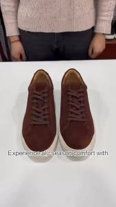Mens Suede Loafers Walking Style Shoes Durable Pure Leather Casual Skateboarding Shoes