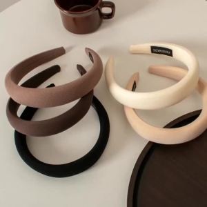 Wide-brimmed  Solid Color Sponge Headband for Women Fashion Girl Wash Face Wide Edge Simple Hair Band Headband Hair Accessories