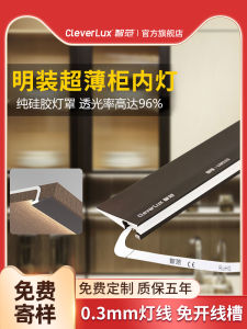 Ultra-Thin Line Lights Cabinet Lighting Wardrobe Shelf Light without Groove Kitchen Cabinet Light LED Strip Intelligent Control