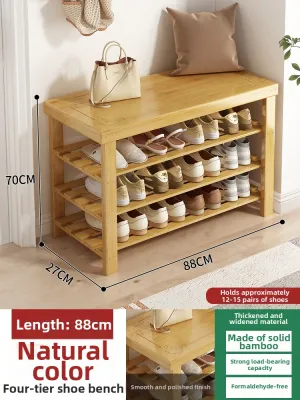 YONGJUE | Entryway Shoe Bench Wooden Long Strip