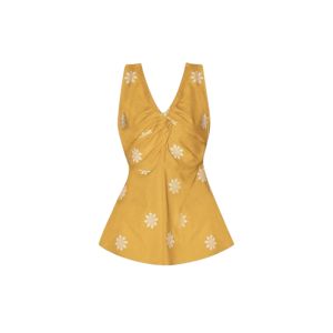 YUEZHONGWEI | Áo vest thêu cổ chữ V kiểu Pháp dành cho nữ mùa hè Áo khoác ngoài không tay eo thắt lưng Áo không tay cổ chữ V