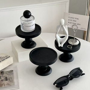 Retro Wooden Storage Tray Living Room Decoration Standing Aromatherapy Candle Placement Tray Simple Jewelry Display Rack