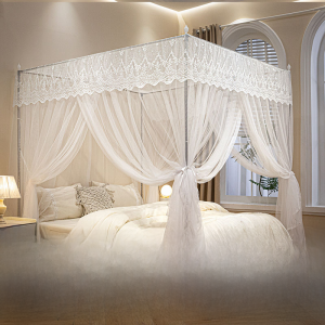 2024 New Model Mosquito Net Thickened Floor-standing Bedroom Three-door Old-style Anti-mosquito Dream Platinum Bedding