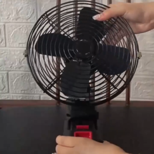 8 Inch Cordless Rechargeable Electric Fan Metal Body Wear Resistant Prevent Collisions Portable Camping Tool High Power Outdoor Desktop Cooling Fan