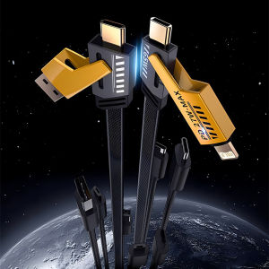 4 in 1 Mecha Fast Charging Data Cable Cord PD 27W For iPhone 15 Samsung Xiaomi 65W USB Type C Multi Port Quick Charge Wire Line