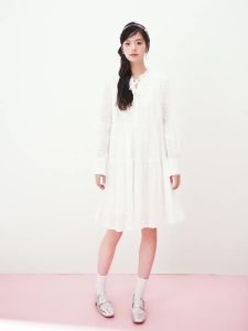 SEIFINI | Embroidery Floral French Style Elegant A-Line Dress