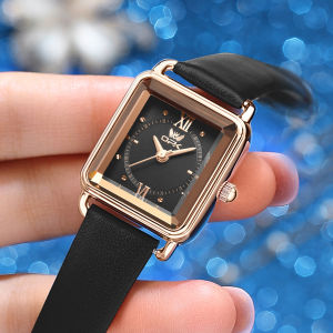 OPK นาฬิกาสำหรับผู้หญิงแบรนด์เดิมกันน้ำ2024สไตล์เกาหลีสง่างามคุณภาพสูงเรียบง่ายสายนาฬิกาควอตซ์นาฬิกาหนัง