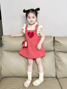 Sweet Princess Polka Dot Halter Dress Set for Girls Summer Lightweight Two-Piece Outfit Korean Style Childrens Clothing
