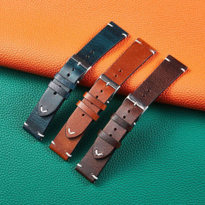 18mm 20mm 22mm Watchband Watch Bracelet  Leather Italian Retro Oil Wax Spot Leather Watch Stra Quick Release Wristband Ultra-thin Strap
