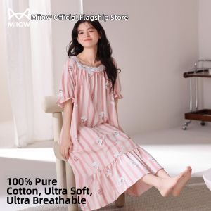 MiiOW | Cotton Short Sleeve Sweet Big Size Princess Style Summer Sleep Dress