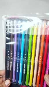 ดินสอสี 12สี รุ่น Pinxx สีสด นุ่มลื่น ระบายน้ำ ล้างออกง่าย ไส้จัมโบ้ 7 มม ยี่ห้อ Master Art / กล่อง