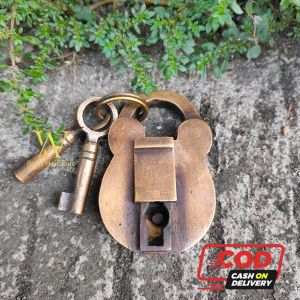 Gembok Kuningan Antik Motif Batavia Mini Polos 1 pcs