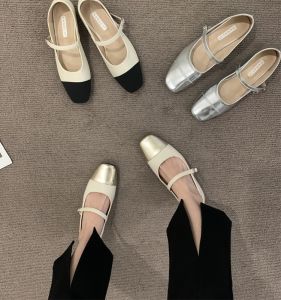 French Style Mary Jane Shoes Womens Spring Summer 2023 New Retro British Flat Heel Fashionable Ultra-Fine Fiber Leather Shoes
