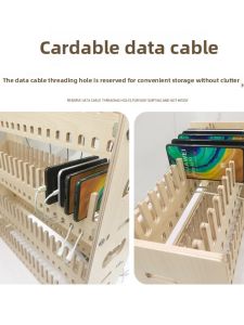 Modern Desktop Multi-Phone Stand Organizer Charging Cooling Wood Mobile Phone Holder Simple Style Universal Accessory