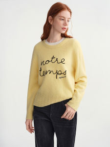 DUSHU | Plus Size Graffiti Contrast Letter Winter New Style Sweater