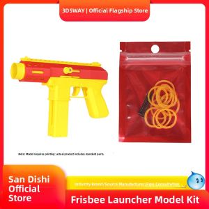 3DSWAY 3D Printed Model DIY Flying Disk Launcher Creative Component Educational Toy Gift for Children Maker Treasure Chest