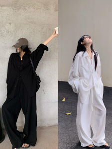 2nd Studios Casual Lazy Style Loose Slimming Womens Two-Piece Set Fall 2025 Fashionable Versatile High Waist Long Pants