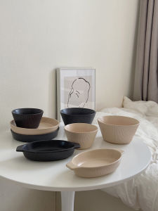 Microwave Safe Bowl And Plate for Brunch Dinner Plate Underglaze Color High Aesthetic Value Home Bowl Noodle Bowl Baking Tray