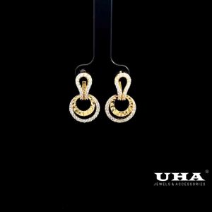 B1605 Bông tai nữ thiết kế sang trọng đính đá sáng lấp lánh UHA