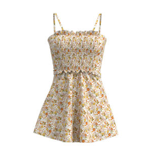 Atlantic Beach | Elegant Floral Halter One-Piece Swimsuit