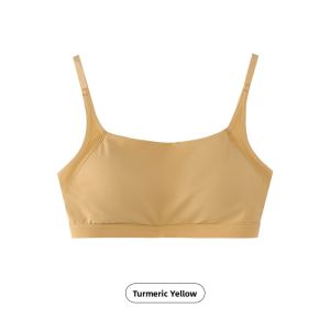 miiow | Black Womens Bralette With Chest Pad Modal Strappy Backless Crop Top Anti-Light Walking Summer Thin Cup Short Length Solid Color