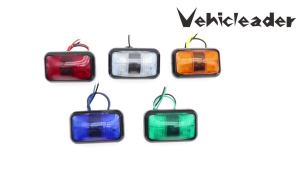 Waterproof Amber & Red LED 12V/24V 2LED Car Truck Lorry Side Clearance Marker Trailer Light Rear Tail Side Lamp External Light