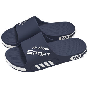 Mens Summer Thick Bottom Anti-Slip Wear-Resistant Indoor Outdoor Slippers Sports Casual Printed Leather Splicing Flat Heel