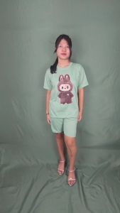 GS - Setelan Wanita Labubu 24s Kantong Kiri Kanan