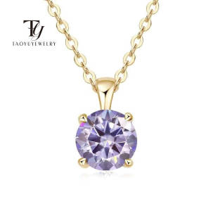 TY Classic D Color 1.0 Carat Moissanite Pendants For Women Classic Wedding Necklace Original S925 Sterling Silver Fine Jewelry