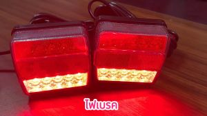 12V ไฟท้ายแม่เหล็ก 16LED 6000K IP68 กันน้ำ ไฟสัญญาณสำหรับรถพ่วงรถบรรทุกรถ ไฟท้ายรถบรรทุก 10 ม. สายเคเบิล