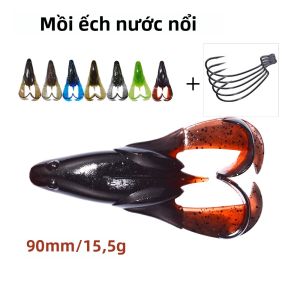 2 Cái/bộ 90 Mm 15.5G Đánh Chìm Silicone Nước Ếch Mồi Sấm Mồi Dụ Cá Nhân Tạo Mềm Wobbler Giải Quyết Cho Đại Dương Sông Hồ
