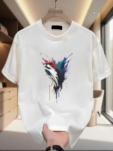 Áo Thun Cotton Tay Ngắn Mùa Hè in Họa Tiết Thời Trang Mới Cho Nam Cổ Tròn Thường Ngày Đa Năng Phong Cách Thường Ngày