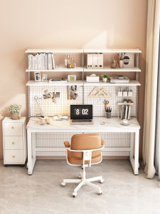 Integrated Computer Desk Bookshelf Study Table Hole Board Storage Rack Simple Modern Style Home Office Furniture Desk