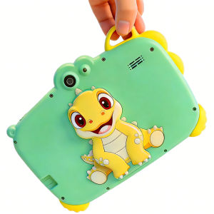 BDF | New 7 Inch Dinosaur Case Cartoon Pattern Kids Tablet Quad Core 4GB+64GB ROM Android Learning Education Games Childrens Tablets