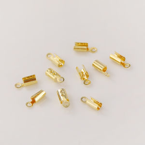 สร้อยคอโซ่กระดูกงูทองแดงชุบทอง 14K พร้อมตัวหนีบกลม สายรัดยาง โซ่กลม เชื่อมต่อ อุปกรณ์ทำเครื่องประดับ DIY