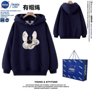 Hooded Sweatshirt Mens Autumn Winter New Style Mickey Red Loose Fleece Lined Thickened Student Jacket Trendy Casual Wear