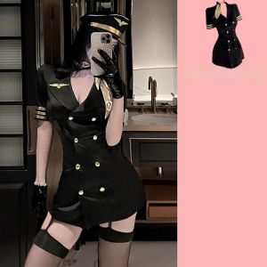CIEHCHIE | ชุดนางแบบสายการบินเซ็กซี่ระดับไฮเอนด์ไซส์ใหญ่ Pure Desire Set Cosplay OL ชุดนักบินสายการบิน ชุดนักบินสายการบิน