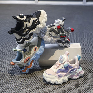 รองเท้ายางสีดำสไตล์เกาหลีสำหรับเด็กรองเท้าวิ่งแบบลำลองสำหรับเด็กผู้ชายและเด็กผู้หญิงรองเท้ากีฬาน้ำหนักเบาและกันน้ำรองเท้าสนีกเกอร์รองเท้าเด็กในภายหลัง