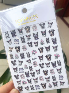 Cartoon Nail Art Stickers for Kids Kuromi Hello Kitty Cinnamoroll Pai Dog and Friends Nail Decals Suitable for All Skin Types
