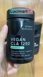 Viên uống giảm cân thuần chay Vegan CLA 1250 Sports Research [Hàng Mỹ]